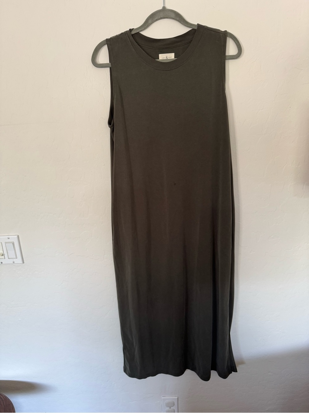 Lou & Grey Olive Sleeveless Midi Tank Dress